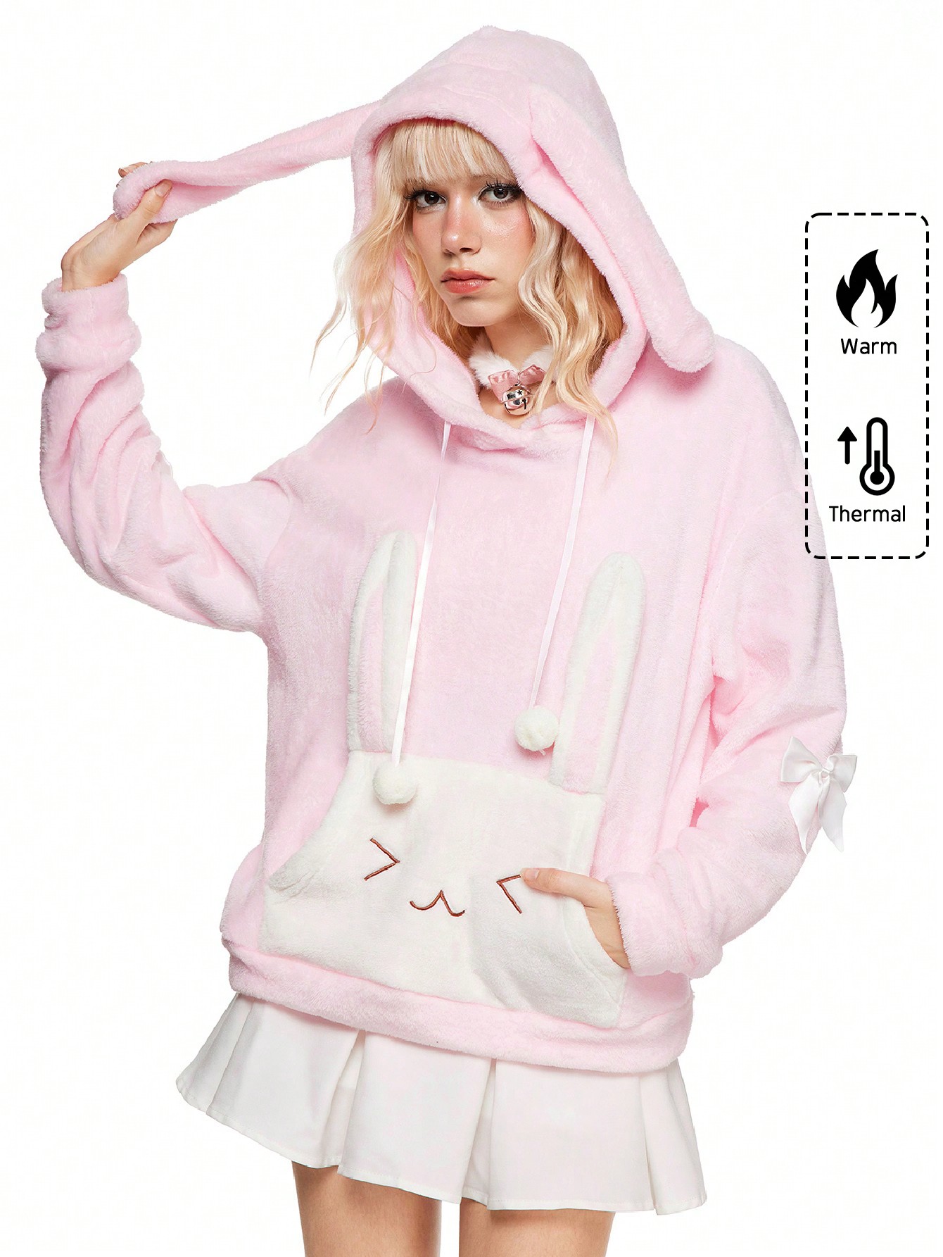 Kawaii Women Himekaji Cute Rabbit Ear Hoodie Sweatshirt